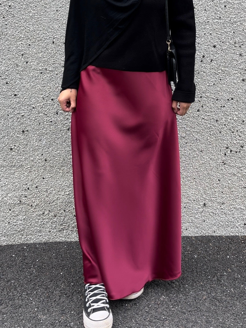 AUTUMN SATIN SKIRT