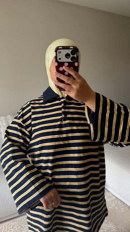 STRIPED TEE [LONG SLEEVED + COLLAR]